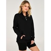 image:imageANRABESS Waffle Knit Sweatshirt for Women Henley Shirts  Lightweight Comfy Long Sleeve Stand Collar Half Button Pullover Tops Casual Daily Wear amp Work Fall Spring OutfitsBlack