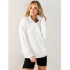 image:imageANRABESS Waffle Knit Sweatshirt for Women Henley Shirts  Lightweight Comfy Long Sleeve Stand Collar Half Button Pullover Tops Casual Daily Wear amp Work Fall Spring OutfitsWhite