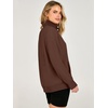 image:imageANRABESS Waffle Knit Sweatshirt for Women Henley Shirts  Lightweight Comfy Long Sleeve Stand Collar Half Button Pullover Tops Casual Daily Wear amp Work Fall Spring OutfitsBrown