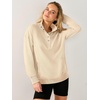image:imageANRABESS Waffle Knit Sweatshirt for Women Henley Shirts  Lightweight Comfy Long Sleeve Stand Collar Half Button Pullover Tops Casual Daily Wear amp Work Fall Spring OutfitsAlmond