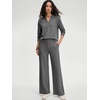 image:imageANRABESS Womens 2 Piece Outfits V Neck Sweatsuit Lounge Sets  Raglan Top amp Wide Leg Pants Loose WrinkleFree Loungewear Daily Travel Airport Matching Sets Fall Winter ClothingDark Grey