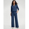 image:imageANRABESS Womens 2 Piece Outfits V Neck Sweatsuit Lounge Sets  Raglan Top amp Wide Leg Pants Loose WrinkleFree Loungewear Daily Travel Airport Matching Sets Fall Winter ClothingNavy Blue