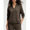image:imageANRABESS Womens 2 Piece Outfits V Neck Sweatsuit Lounge Sets  Raglan Top amp Wide Leg Pants Loose WrinkleFree Loungewear Daily Travel Airport Matching Sets Fall Winter ClothingDark Brown