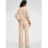image:imageANRABESS Womens 2 Piece Outfits V Neck Sweatsuit Lounge Sets  Raglan Top amp Wide Leg Pants Loose WrinkleFree Loungewear Daily Travel Airport Matching Sets Fall Winter ClothingAlmond