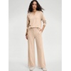 image:imageANRABESS Womens 2 Piece Outfits V Neck Sweatsuit Lounge Sets  Raglan Top amp Wide Leg Pants Loose WrinkleFree Loungewear Daily Travel Airport Matching Sets Fall Winter ClothingAlmond