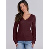 image:imageANRABESS Womens Cable Knit V Neck Fitted Sweaters  Long Sleeve Pullover Top Soft Cozy Business Casual Work amp Basic Daily Wear Fall Spring Outfits Winter Layer ClothingBurgundy