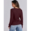 image:imageANRABESS Womens Cable Knit V Neck Fitted Sweaters  Long Sleeve Pullover Top Soft Cozy Business Casual Work amp Basic Daily Wear Fall Spring Outfits Winter Layer ClothingBurgundy
