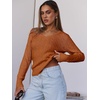 image:imageANRABESS Womens Cable Knit V Neck Fitted Sweaters  Long Sleeve Pullover Top Soft Cozy Business Casual Work amp Basic Daily Wear Fall Spring Outfits Winter Layer ClothingBurnt Orange