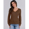 image:imageANRABESS Womens Cable Knit V Neck Fitted Sweaters  Long Sleeve Pullover Top Soft Cozy Business Casual Work amp Basic Daily Wear Fall Spring Outfits Winter Layer ClothingCoffee
