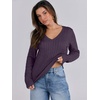 image:imageANRABESS Womens Cable Knit V Neck Fitted Sweaters  Long Sleeve Pullover Top Soft Cozy Business Casual Work amp Basic Daily Wear Fall Spring Outfits Winter Layer ClothingPurple