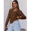 image:imageANRABESS Womens Cable Knit V Neck Fitted Sweaters  Long Sleeve Pullover Top Soft Cozy Business Casual Work amp Basic Daily Wear Fall Spring Outfits Winter Layer ClothingCoffee