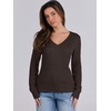 image:imageANRABESS Womens Cable Knit V Neck Fitted Sweaters  Long Sleeve Pullover Top Soft Cozy Business Casual Work amp Basic Daily Wear Fall Spring Outfits Winter Layer ClothingDeep Brown