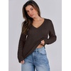image:imageANRABESS Womens Cable Knit V Neck Fitted Sweaters  Long Sleeve Pullover Top Soft Cozy Business Casual Work amp Basic Daily Wear Fall Spring Outfits Winter Layer ClothingDeep Brown