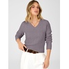 image:imageANRABESS Womens Long Sleeve Cable Knit Cropped Sweater  V Neck Slim Fit Pullover Tops Soft Cozy Comfort Warm Business Casual Outfits Work OfficeampBasic Wear Fall Winter ClothingNutmeg