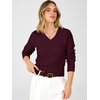 image:imageANRABESS Womens Long Sleeve Cable Knit Cropped Sweater  V Neck Slim Fit Pullover Tops Soft Cozy Comfort Warm Business Casual Outfits Work OfficeampBasic Wear Fall Winter ClothingDark Red