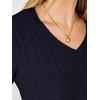 image:imageANRABESS Womens Long Sleeve Cable Knit Cropped Sweater  V Neck Slim Fit Pullover Tops Soft Cozy Comfort Warm Business Casual Outfits Work OfficeampBasic Wear Fall Winter ClothingNavy Blue