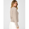 image:imageANRABESS Womens Long Sleeve Cable Knit Cropped Sweater  V Neck Slim Fit Pullover Tops Soft Cozy Comfort Warm Business Casual Outfits Work OfficeampBasic Wear Fall Winter ClothingAlmond