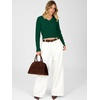 image:imageANRABESS Womens Long Sleeve Cable Knit Cropped Sweater  V Neck Slim Fit Pullover Tops Soft Cozy Comfort Warm Business Casual Outfits Work OfficeampBasic Wear Fall Winter ClothingForest Green