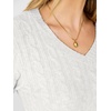 image:imageANRABESS Womens Long Sleeve Cable Knit Cropped Sweater  V Neck Slim Fit Pullover Tops Soft Cozy Comfort Warm Business Casual Outfits Work OfficeampBasic Wear Fall Winter ClothingWhite