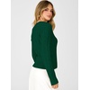 image:imageANRABESS Womens Long Sleeve Cable Knit Cropped Sweater  V Neck Slim Fit Pullover Tops Soft Cozy Comfort Warm Business Casual Outfits Work OfficeampBasic Wear Fall Winter ClothingForest Green