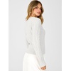 image:imageANRABESS Womens Long Sleeve Cable Knit Cropped Sweater  V Neck Slim Fit Pullover Tops Soft Cozy Comfort Warm Business Casual Outfits Work OfficeampBasic Wear Fall Winter ClothingWhite