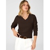 image:imageANRABESS Womens Long Sleeve Cable Knit Cropped Sweater  V Neck Slim Fit Pullover Tops Soft Cozy Comfort Warm Business Casual Outfits Work OfficeampBasic Wear Fall Winter ClothingCoffee