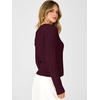 image:imageANRABESS Womens Long Sleeve Cable Knit Cropped Sweater  V Neck Slim Fit Pullover Tops Soft Cozy Comfort Warm Business Casual Outfits Work OfficeampBasic Wear Fall Winter ClothingDark Red