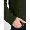 image:imageANRABESS Womens Long Sleeve Cable Knit Cropped Sweaters  Crew Neck Loose Pullover Tops Cozy Soft Warm Business Casual Work Office Daily Wear Fall Winter Trendy ClothingGreen