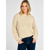 image:imageANRABESS Womens Long Sleeve Cable Knit Cropped Sweaters  Crew Neck Loose Pullover Tops Cozy Soft Warm Business Casual Work Office Daily Wear Fall Winter Trendy ClothingBeige