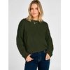 image:imageANRABESS Womens Long Sleeve Cable Knit Cropped Sweaters  Crew Neck Loose Pullover Tops Cozy Soft Warm Business Casual Work Office Daily Wear Fall Winter Trendy ClothingGreen