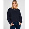 image:imageANRABESS Womens Long Sleeve Cable Knit Cropped Sweaters  Crew Neck Loose Pullover Tops Cozy Soft Warm Business Casual Work Office Daily Wear Fall Winter Trendy ClothingNavy