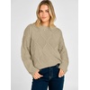 image:imageANRABESS Womens Long Sleeve Cable Knit Cropped Sweaters  Crew Neck Loose Pullover Tops Cozy Soft Warm Business Casual Work Office Daily Wear Fall Winter Trendy ClothingKhaki