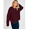 image:imageANRABESS Womens Long Sleeve Cable Knit Cropped Sweaters  Crew Neck Loose Pullover Tops Cozy Soft Warm Business Casual Work Office Daily Wear Fall Winter Trendy ClothingBurgundy