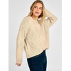 image:imageANRABESS Womens Long Sleeve Cable Knit Cropped Sweaters  Crew Neck Loose Pullover Tops Cozy Soft Warm Business Casual Work Office Daily Wear Fall Winter Trendy ClothingBeige