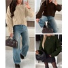 image:imageANRABESS Womens Long Sleeve Cable Knit Cropped Sweaters  Crew Neck Loose Pullover Tops Cozy Soft Warm Business Casual Work Office Daily Wear Fall Winter Trendy ClothingBeige