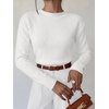 image:imageANRABESS Womens Long Sleeve Crew Neck Knit Sweaters  RibbedSoft Comfy BreathableBusiness Casual Basic Pullover Tops Work Office Daily Outfits Fall Winter Layering ClothingCream White