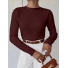 image:imageANRABESS Womens Long Sleeve Crew Neck Knit Sweaters  RibbedSoft Comfy BreathableBusiness Casual Basic Pullover Tops Work Office Daily Outfits Fall Winter Layering ClothingWine Red