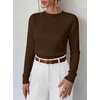 image:imageANRABESS Womens Long Sleeve Crew Neck Knit Sweaters  RibbedSoft Comfy BreathableBusiness Casual Basic Pullover Tops Work Office Daily Outfits Fall Winter Layering ClothingBrown