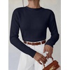 image:imageANRABESS Womens Long Sleeve Crew Neck Knit Sweaters  RibbedSoft Comfy BreathableBusiness Casual Basic Pullover Tops Work Office Daily Outfits Fall Winter Layering ClothingNavy Blue