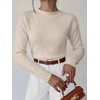 image:imageANRABESS Womens Long Sleeve Crew Neck Knit Sweaters  RibbedSoft Comfy BreathableBusiness Casual Basic Pullover Tops Work Office Daily Outfits Fall Winter Layering ClothingBeige