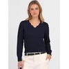 image:imageANRABESS Womens Long Sleeve Cropped Pullover Sweaters  V Neck Scalloped Lightweight Sweater Tops Soft Comfy Business Casual Work Travel Vacation Fall Winter Layer ClothingNavy Blue