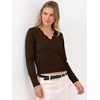 image:imageANRABESS Womens Long Sleeve Cropped Pullover Sweaters  V Neck Scalloped Lightweight Sweater Tops Soft Comfy Business Casual Work Travel Vacation Fall Winter Layer ClothingCoffee