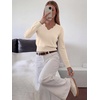 image:imageANRABESS Womens Long Sleeve Cropped Pullover Sweaters  V Neck Scalloped Lightweight Sweater Tops Soft Comfy Business Casual Work Travel Vacation Fall Winter Layer ClothingAlmond