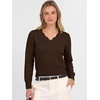 image:imageANRABESS Womens Long Sleeve Cropped Pullover Sweaters  V Neck Scalloped Lightweight Sweater Tops Soft Comfy Business Casual Work Travel Vacation Fall Winter Layer ClothingCoffee