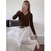 image:imageANRABESS Womens Long Sleeve Cropped Pullover Sweaters  V Neck Scalloped Lightweight Sweater Tops Soft Comfy Business Casual Work Travel Vacation Fall Winter Layer ClothingCoffee