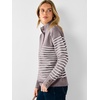 image:imageANRABESS Womens Long Sleeve Knit Shirts Henley Sweater  Turtle Neck Button Placket Soft Pullover Top Loose Fit Trendy Business Casual Work WearFall Fashion Winter ClothingNutmeg White Stripe