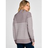 image:imageANRABESS Womens Long Sleeve Knit Shirts Henley Sweater  Turtle Neck Button Placket Soft Pullover Top Loose Fit Trendy Business Casual Work WearFall Fashion Winter ClothingNutmeg White Stripe