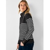 image:imageANRABESS Womens Long Sleeve Knit Shirts Henley Sweater  Turtle Neck Button Placket Soft Pullover Top Loose Fit Trendy Business Casual Work WearFall Fashion Winter ClothingBlack White Stripe