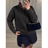image:imageANRABESS Womens Long Sleeve Knit Shirts Henley Sweater  Turtle Neck Button Placket Soft Pullover Top Loose Fit Trendy Business Casual Work WearFall Fashion Winter ClothingBlack