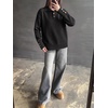 image:imageANRABESS Womens Long Sleeve Knit Shirts Henley Sweater  Turtle Neck Button Placket Soft Pullover Top Loose Fit Trendy Business Casual Work WearFall Fashion Winter ClothingBlack
